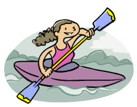 A kajakban a beszállás, hasonló, mint a kenuban, azzal a különbséggel, hogy a lapát egyik tollát, a domború felével le kell támasztani - Evezés